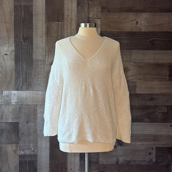 Urban Outfitters v-neck knit sweater medium cream boho neutral gorpcore fall - Picture 5 of 10